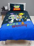 Disney Bedding Set | Toy Story Single Duvet Set | Buzz Lightyear And Woody Boys Bedding | Reversible Bedding | Multicolour