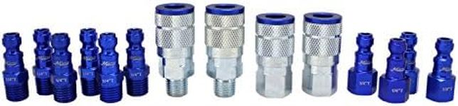 Milton Coupler & Plug Kit - (T-Style, Blue) - 1/4" NPT, (14-Piece) - S-314TKIT