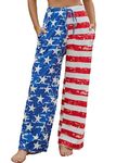 X-Image Women Comfy Casual Pajama Pants with Pockets & Drawstring, American Flag, XXXL