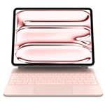 CHESONA for iPad Pro 13 inch case 2024 with Keyboard, Easy-Set Floating Cantilever Stand, Smart Trackpad, 7 Color Backlit with Battery Digital Display, Keyboard Case for iPad Pro 13 (M4), Pink