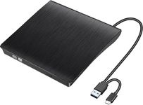 HQU External CD DVD Drive, Type-C &