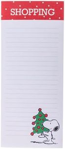 Graphique Snoopy Holiday Magnetic Notepad, 100 Tear-Away Sheets for Grocery, Shopping & To-Do Lists, Christmas Writing Pad for Fridge, Kitchen, Office, Fun Gift for Snoopy Lovers