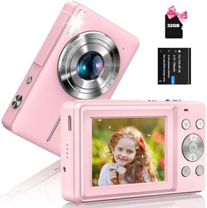 Digital Camera 1080P, 44MP Digital Camera Compact with Flash Image Stabilization and 16X Digital Zoom, Selfie Camera Rechargeable Digital Camera for Kids Beginners Teenagers