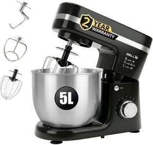 iBELL 4500MPRO Stand Mixer with Tilt-up Head, 1500Watt, 8 Speed Control, 100% Copper Motor, 5L Stainless Steel Bowl with Planetary Rotation, Multipurpose Food Mixer (Black)