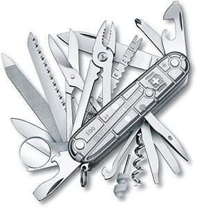 Victorinox Swiss Champ Swiss Army Knife, 33 Functions, Swiss Made Pocket Knife with Large Blade, Screwdriver, Chisel and Combination Pliers - Silvertech