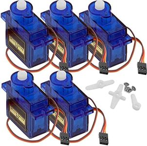 AZDelivery 5 x Micro Servo Motor 9G compatible avec SG90 pour RC Robot Hélicoptère/Avion compatible avec Arduino et Raspberry Pi Incluant un E-Book!