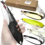 VMSIXVM Magnum Flutter Spoon Fishing Spoon Lures, Large Saltwater Flutter Spoons Fishing Lure for Striped Bass, Salmon, Walleye, Big Trolling Spoons Striper Spoons Bait for Saltwater Freshwater