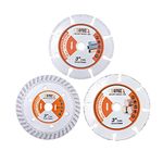 BGTEC Diamond Cutting Blade,3pcs 3in/75MM x 3/8in/10MM Arbor Circular Saw Blade for Wood Metal Concrete Angle Grinder