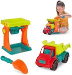 B. toys – Sand Mill Playset – Toy Sand Mill, Dump Truck, Shovel – Sand & Beach Toys for Toddlers, Kids – Outdoor Toys – 18 Months + – Sandy Sifter Set