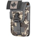 IronSeals Tactical Molle Phone Holster Pouch, Phone Case Molle Attachment Belt Holder Waist for 4.7"-6.9" with Armor Case on with CA Flag Patch