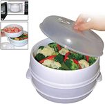 Mantraraj 2 Tier Microwave Vegetable Steamer Cooker Healthy Pasta Rice Cooking Pot Pan