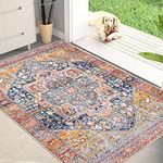 famibay Boho Entryway Rug Indoor Non Slip Washable Large Front Door Mats Indoor Entrance Dirt Trapper Vintage Absorbent Entry Rugs Inside House Low Profile Rugs for Entryway Mudroom Back Door(32x47)