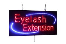 Eyelash Extension Sign, 24"x12", 60x30cm, TOPKING, Signage, LED, Bright, Open, Signboard, Display, Grand Opening, Gift