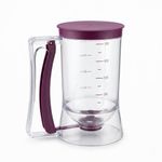 Sykexonm Pancake Batter Dispenser, 4-Cup Cupcake Batter Dispenser with Squeeze Handle & Measuring Marks & Easy Control, No-Drip Valve Baking Tool for Pancakes, Muffins, Waffles, Crepes, Cupcakes