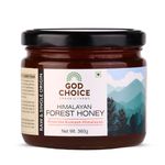 God Choice Organic Farms – 360 GM Raw Single Origin Honey | Himalayan Forest | Unpasteurized |Unprocessed | Unfiltered | Unblended | Sugar Free | Pure & Organic Honey (Glass Jar)