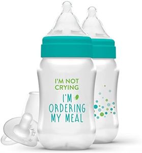 Evenflo Feeding Balance + Wide Neck Printed Bottles, 9oz 2pk, with Pacifier