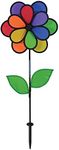 In the Breeze 2655 14" Rainbow Double Flower with Leaves Wind Spinner