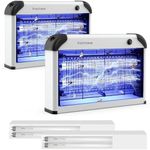 Insectaway Fly Killer, Bug Zapper Electric 2400V, 20W UV Insect Killer Electric, Fly Killers for Home Indoor and Outdoor, Mosquito Killer Lamp with Double-Sided Grid-2 Packs