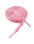 VSUDO 115cm Length Flat Light Pink Trainers Shoelace, 8mm Wide Shoe Laces for Sneakers, Premium Trainer Shoe Strings, Replacements Athletic Sport Shoelaces for Women or Men (1Pair-Light Pink-115cm)