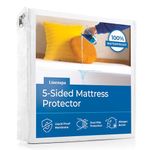 LINENSPA Five Sided Mattress Protector - Guards Top and Sides of Mattress from Liquids, Dust Mites, and Allergens - Fitted Style - Waterproof Cover - King