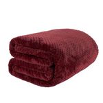 Dreamscene Waffle Large Sofa Throw Wine Red, Warm Fall Blanket for Winter Ultra Soft Cosy Thick Blanket for Beds Throw Blanket King, 200x240cm