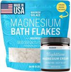 Magnesium Flakes for Bath, 10 lbs + Nighttime Magnesium Cream That Comes Inside The Bag