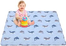 Machine Washable Baby Floor Play Mat 127x127 cm, Non Slip One-Piece Baby Crawling Mats for Tummy Time, Portable Playpen Mat Playmat for Babies Infants and Toddlers