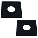 2 Pcs Wall Split Flange, ABS Square Self-Adhesive Escutcheon Plate Buckles Design for 1.3"/33mm Diameter Pipe (Black)