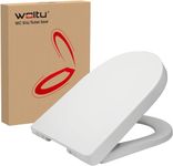 WOLTU D Shape White Toilet Seat, Soft Close Adjustable Hinge Quick Release Top Fixed Toilet Seat Cover Bathroom Lid WS2544