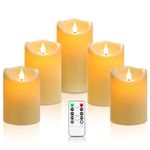 Da by flameless Candles,LED Candles Battery Candle Height 10cm × 2, 13.5cm × 2, 16.5cm × 1; Diameter 8cm; 5PCS Latest Style Battery Candle