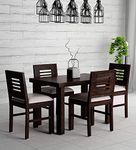 Wooden Palm Sheesham Wood Wooden Dining Set 4 Seater | Dining Table Set with 4 Chairs (Warm Chestnut Finish)