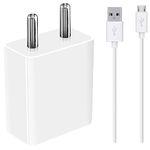 Ultra Fast Charger for Sam-Sung Galaxy A6 Plus Charger Original Adapter Like Wall Charger | Mobile Charger | Qualcomm QC 3.0 Quick Charge Adaptive Fast Charging, Rapid, Dash, VOOC, AFC Charger With 1 Meter Micro USB Data Cable (30W, GC1, White)