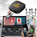 Wireless Carplay & Android Auto Dongle Converts Wired to Wireless Carplay,Wireless CarPlay Ai Box Support Netflix YouTube Mirroring TF Card and USB,Magic Box for iPhone iOS 10+/Android (Black)