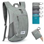 G4Free 10L/15L Hiking Backpack Lightweight Packable Hiking Daypack Small Travel Outdoor Foldable Shoulder Bag, Grey, 10L, Daypack Backpacks