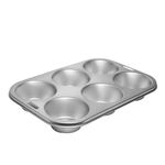 Fox Run Stainless Steel Extra Large Muffin and Cupcake Pan, 6 Cup