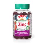 Jamieson Zinc Gummies Mixed Berry Flavour 70 Count, Maintains Immune Function & Healthy Skin