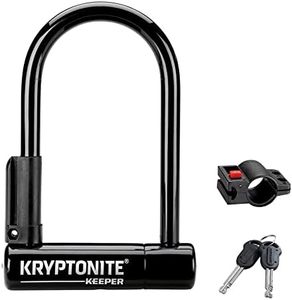 Kryptonite Keeper Mini-Bike Lock, Heavy Duty Anti-Theft U Lock with 12mm Harden Steel Shackle, Mounting Bracket and 2 Keys for Bike, Motorcycle, Scooter, Door, Gate, Fence