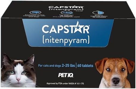 Capstar(nitenpyram) for Dogs Fast-Acting Oral Flea Treatment for Dogs 2-25 lbs, Vet-Recommended Medication Tablets Start Killing in 30 Minutes, 60 Doses