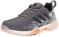 adidas Men's CODECHAOS Spikeless Golf Shoes, Grey Four/Core Black/Orange Rush, 15