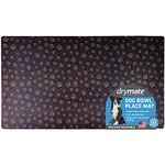 Drymate Pet Bowl Placemat, Dog & Cat Food Feeding Mat - Absorbent Fabric, Waterproof Backing, Slip-Resistant - Machine Washable/Durable (USA Made) (16” x 28”) (Paw Path Tan)