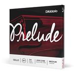 D’Addario J1010 Prelude Cello String Set, 3/4 Scale Medium Tension (1 Set) –Solid Steel Core, Warm Tone, Economical, Durable – Educator’s Choice for Student Strings – Sealed Pouch Prevents Corrosion