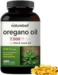 NatureBell Oregano Oil 7,500mg with Black Seed Oil, 360 Softgels | 360-day Supply Essential Oils for Immune Health | Retains High Concentrated Carvacrol & Thymoquinone – Non-GMO