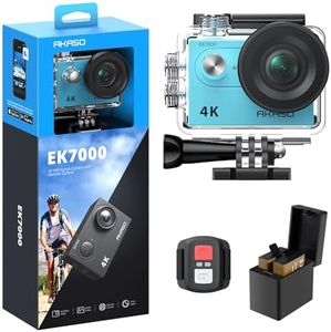 AKASO EK7000 4K30FPS 20MP WiFi Action Camera with EIS Ultra HD Underwater Camera 131FT Waterproof Camera Remote Control 4X Zoom Support External Microphone Blue