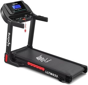 Lifelong FitPro (4 HP Peak) Manual Incline Motorized Treadmill for Home Foldable (Hydraulic) with 12 preset Workouts, Max Speed 14km/hr. Bluetooth Speaker|Max. User Weight 100Kg, (LLTM033)