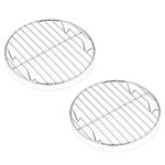 7½ Inch Steaming Cooking Racks, E-far Stainless Steel Round Baking Cooling Rack Set of 2, Multi-Purpose for Canning Air Fryer Instant Pot Pressure Cooker, Dishwasher Safe