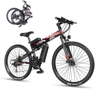 ELESPON Folding Electric Bike for Adults, 20MPH Foldable Ebike, 26" Tires Electric Mountain Bike with 500W Motor, Fast Electric Bicycle for Men and Women, E Bike for Commuting Riding (Black)