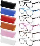 6 Pack Reading Glasses for Women Men, Spring Hinge Eyeglasses Blue Light Blocking Anti Eyestrain Computer Readers (6 Mix C1, 1.00, multiplier_x)