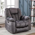 ZYLOYAL10 Power Massage Lift Recliner Chair with Heat & Vibration for Elderly, Heavy Duty and Safety Motion Reclining Mechanism - Antiskid Fabric Sofa Contempoary Overstuffed Design (Dark Grey)