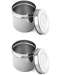 QWORK Stainless Steel Ointment Jar with Lid, 2 Pack Medical Container Jars 10 oz Storage of Medical Liquid Cotton Ball, Gauze, Swab, Lab and Dentistry Use