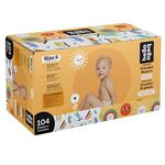 Hello Bello Disposable Diapers, Sunny Side Up & Sleepy Sloths Print, Mega Value Pack, Size 5, 104 Count Multicolor